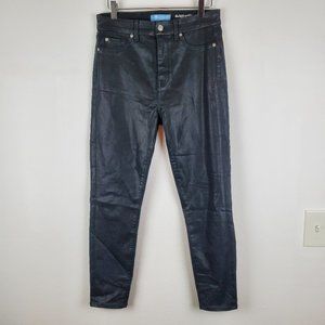 7 for all mankind high waist ankle skinny jeans coated black 29 stretch